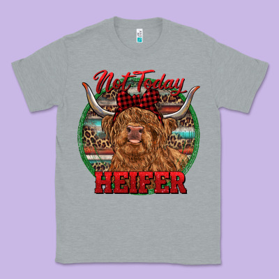 Highland Heifer Christmas Classic Tee Designed By Ranaportraitstore