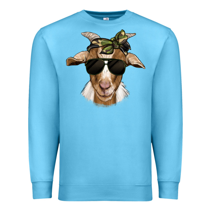 Camouflage Bandana Goat Premium Sweatshirt by Jasminsmagicworld | Teevron