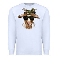 White camouflage bandana goat Premium Sweatshirt - Jasminsmagicworld