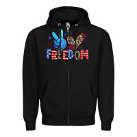 Black peace love freedom Zipper Hoodie - Zillion Design Studio