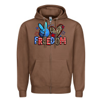 Chestnut peace love freedom Zipper Hoodie - Zillion Design Studio