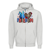 Dove Grey peace love freedom Zipper Hoodie - Zillion Design Studio