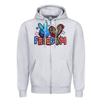 Heather Grey peace love freedom Zipper Hoodie - Zillion Design Studio