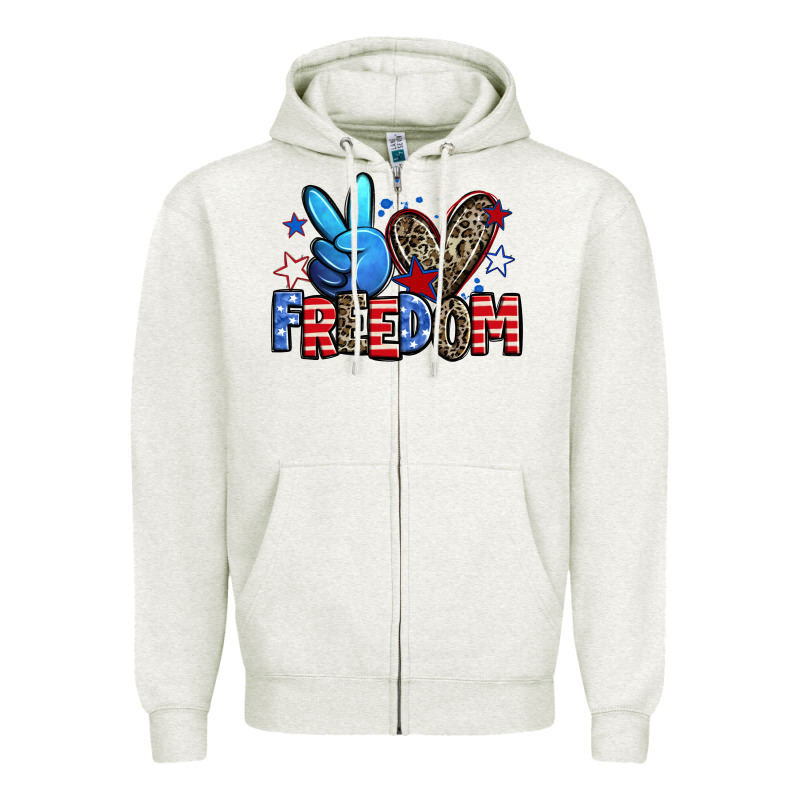 Peace Love Freedom Zipper Hoodie by Zillion Design Studio | Teevron