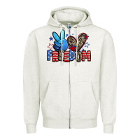 Oatmeal Heather peace love freedom Zipper Hoodie - Zillion Design Studio
