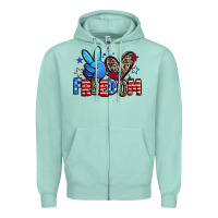 Seafoam peace love freedom Zipper Hoodie - Zillion Design Studio