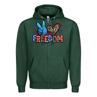 Sports Green peace love freedom Zipper Hoodie - Zillion Design Studio