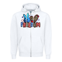 White peace love freedom Zipper Hoodie - Zillion Design Studio