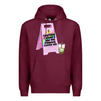 Burgundy caution i haven't had my coffee yet Premium Hoodie - MaliasSmallBusiness