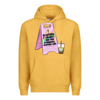 Mustard caution i haven't had my coffee yet Premium Hoodie - MaliasSmallBusiness