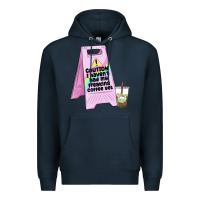 Navy caution i haven't had my coffee yet Premium Hoodie - MaliasSmallBusiness