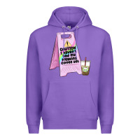 Purple caution i haven't had my coffee yet Premium Hoodie - MaliasSmallBusiness