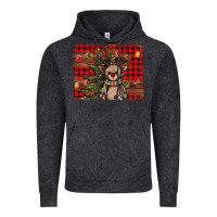Vintage Black reindeer trees background Vintage Hoodie - AdoDesignShop