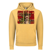 Vintage Mustard reindeer trees background Vintage Hoodie - AdoDesignShop