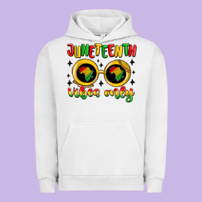 Juneteenth Vibes Only Urban Hoodie Designed By Maliassmallbusiness