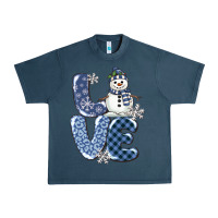 Midnight Navy love snowman Urban Heavy Tee - MaliasSmallBusiness