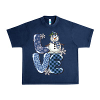 Navy love snowman Urban Heavy Tee - MaliasSmallBusiness