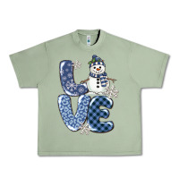 Oil Green love snowman Urban Heavy Tee - MaliasSmallBusiness