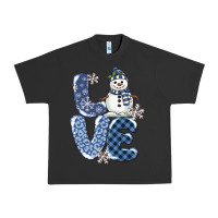 Pigment Black love snowman Urban Heavy Tee - MaliasSmallBusiness