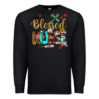 Black blessed nurse Premium Sweatshirt - BundleAndBundleShop