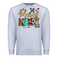 Heather Grey blessed nurse Premium Sweatshirt - BundleAndBundleShop