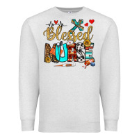 Oatmeal Heather blessed nurse Premium Sweatshirt - BundleAndBundleShop