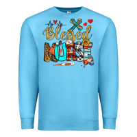 Ocean Blue blessed nurse Premium Sweatshirt - BundleAndBundleShop