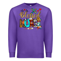 Purple blessed nurse Premium Sweatshirt - BundleAndBundleShop