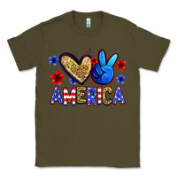Army Green peace love america Classic Tee - Zillion Design Studio