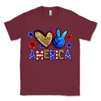 Burgundy peace love america Classic Tee - Zillion Design Studio