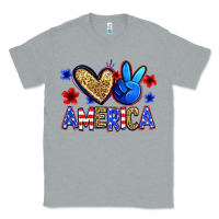 Heather Grey peace love america Classic Tee - Zillion Design Studio