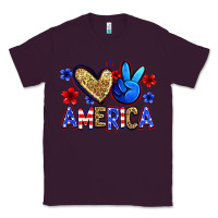 Plum peace love america Classic Tee - Zillion Design Studio