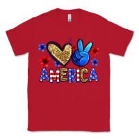 Red peace love america Classic Tee - Zillion Design Studio