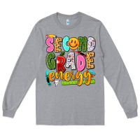 Heather Grey second grade energy Long Sleeve Tee - texasbilliewilder