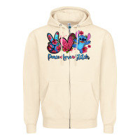 Sandshell peace love stitch Zipper Hoodie - Zillion Design Studio