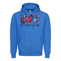 Peace Love Stitch Zipper Hoodie | Teevron