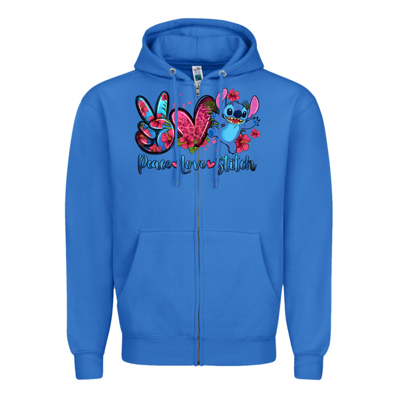 Peace Love Stitch Zipper Hoodie by Zillion Design Studio | Teevron