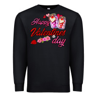 Black happy valentines day Premium Sweatshirt - AdoDesignShop
