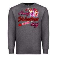 Charcoal Heather happy valentines day Premium Sweatshirt - AdoDesignShop