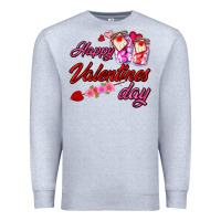 Heather Grey happy valentines day Premium Sweatshirt - AdoDesignShop