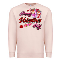 Pale Pink happy valentines day Premium Sweatshirt - AdoDesignShop