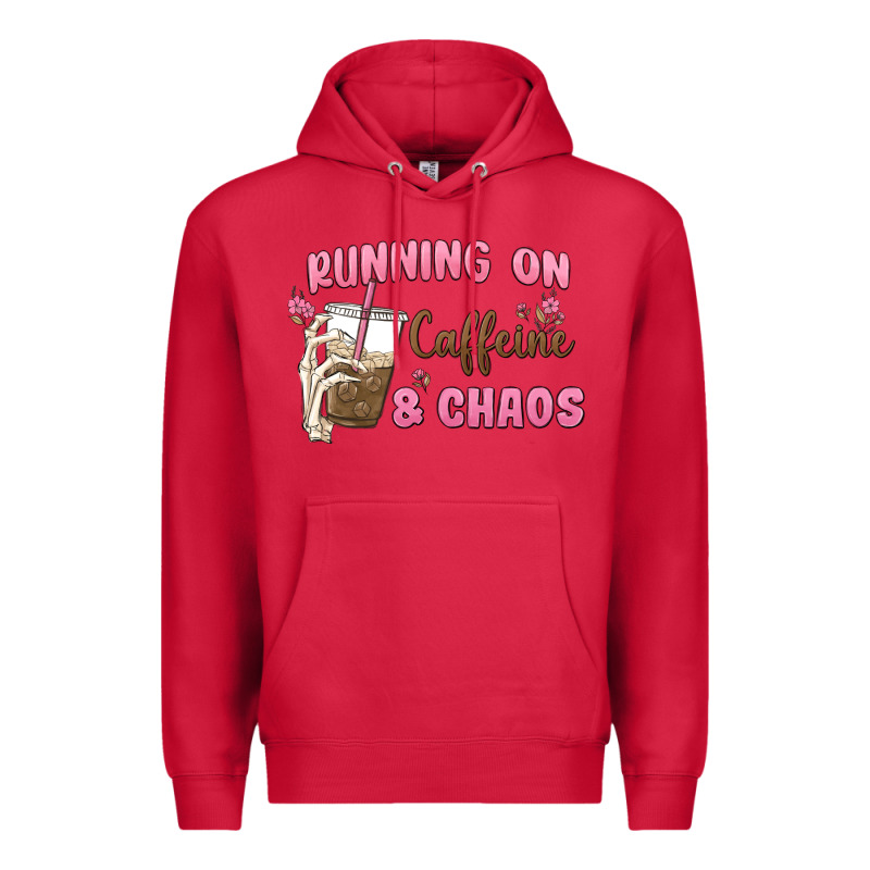Running On Caffeine & Chaos Premium Hoodie by MaliasSmallBusiness | Teevron