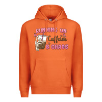 Carrot running on caffeine & chaos Premium Hoodie - MaliasSmallBusiness