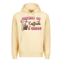Pina Colada running on caffeine & chaos Premium Hoodie - MaliasSmallBusiness