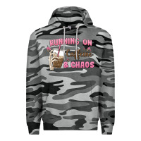 Slate Camo running on caffeine & chaos Premium Hoodie - MaliasSmallBusiness