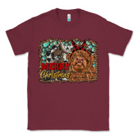 Burgundy merry christmas highland cow Classic Tee - RanaPortraitStore
