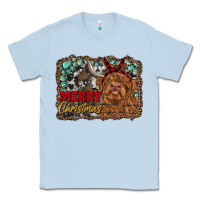Dusty Blue merry christmas highland cow Classic Tee - RanaPortraitStore