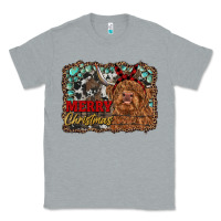 Heather Grey merry christmas highland cow Classic Tee - RanaPortraitStore