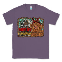 Lavender merry christmas highland cow Classic Tee - RanaPortraitStore