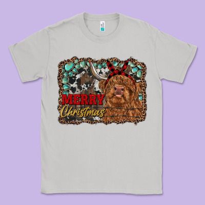 Merry Christmas Highland Cow Classic Tee Designed By Ranaportraitstore